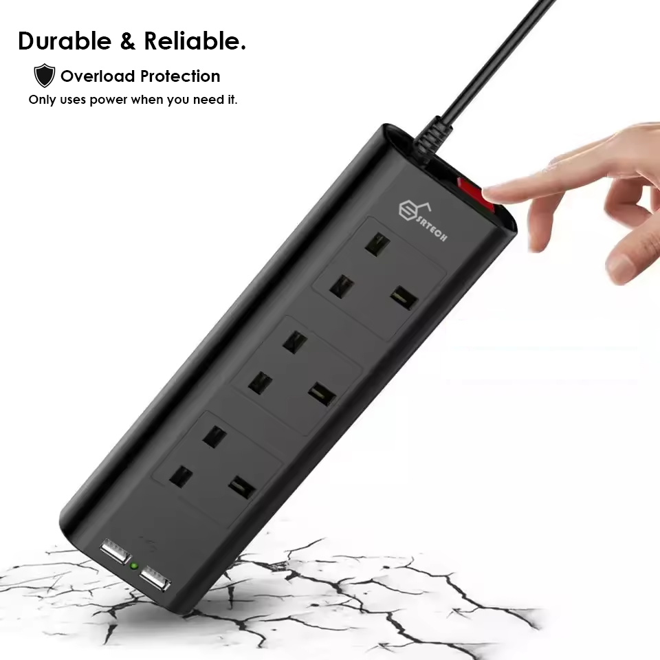 SRTECH 3-Outlet Curved Power Strip