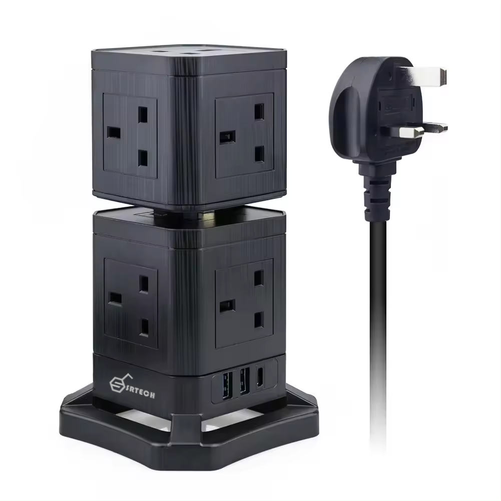 SRTECH 12-in-1 Stackable Power Strip Tower