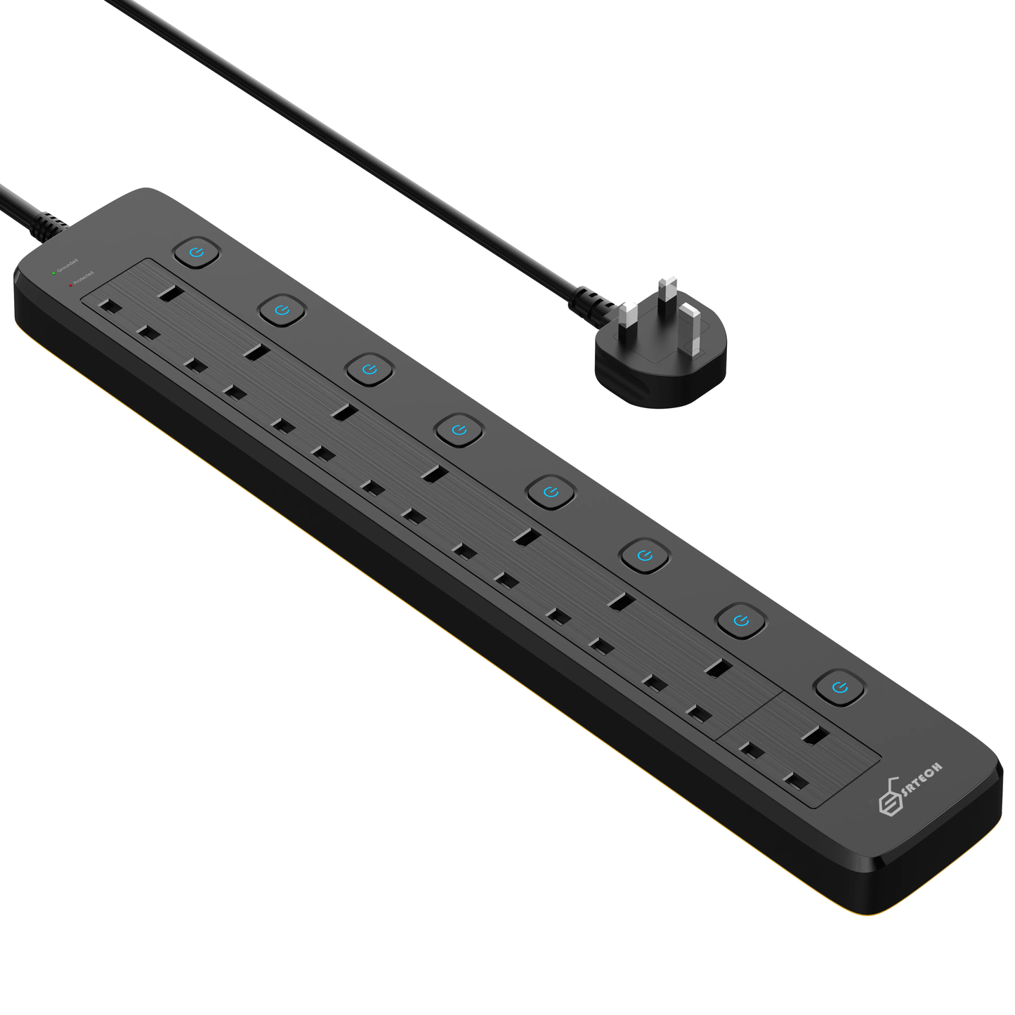 SRTECH 8-Outlet Fire-Retardant Power Strip