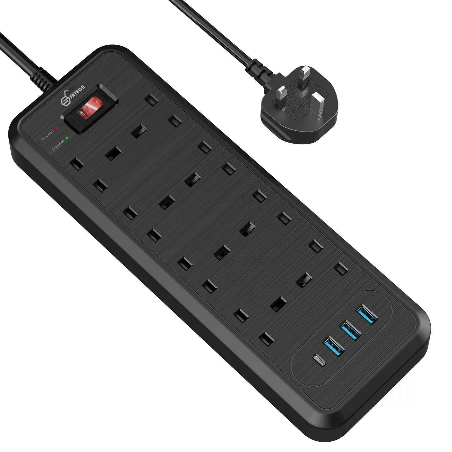 SRTECH 8-Outlet Power Strip with USB-C