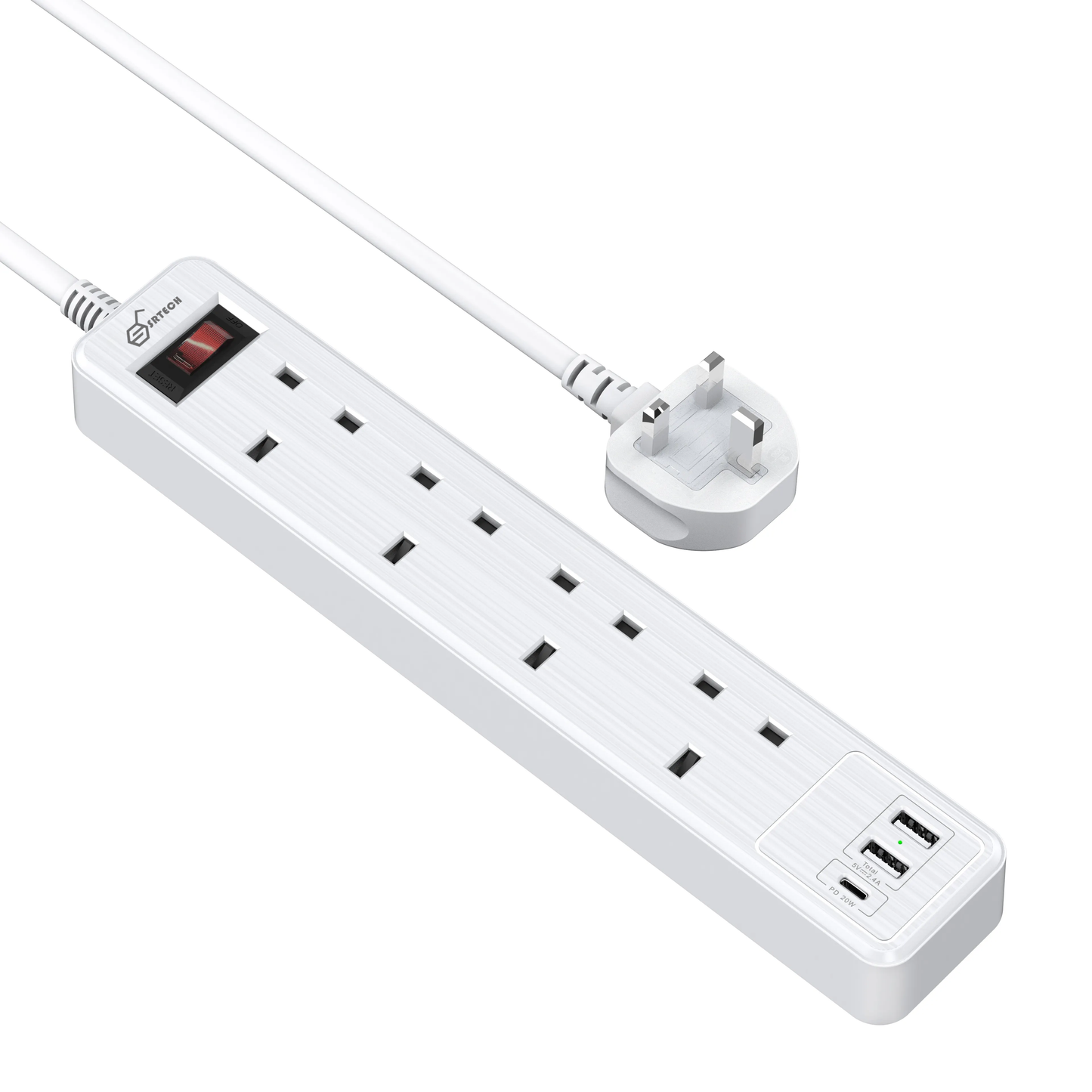 SRTECH 4-Outlet Strip with USB-C and USB-A