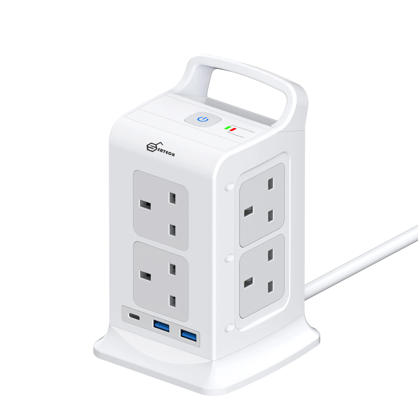 SRTECH 11-in-1 2M UK Tower Power Strip