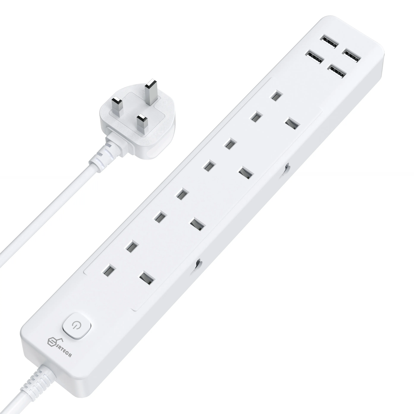 SRTECH 8-in-1 White Power Strip