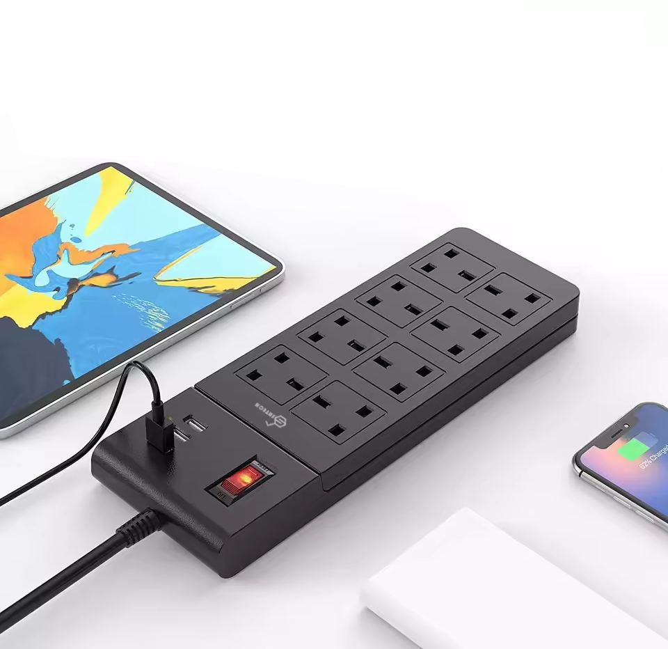 SRTECH 8-Outlet Strip with Smart USB Ports