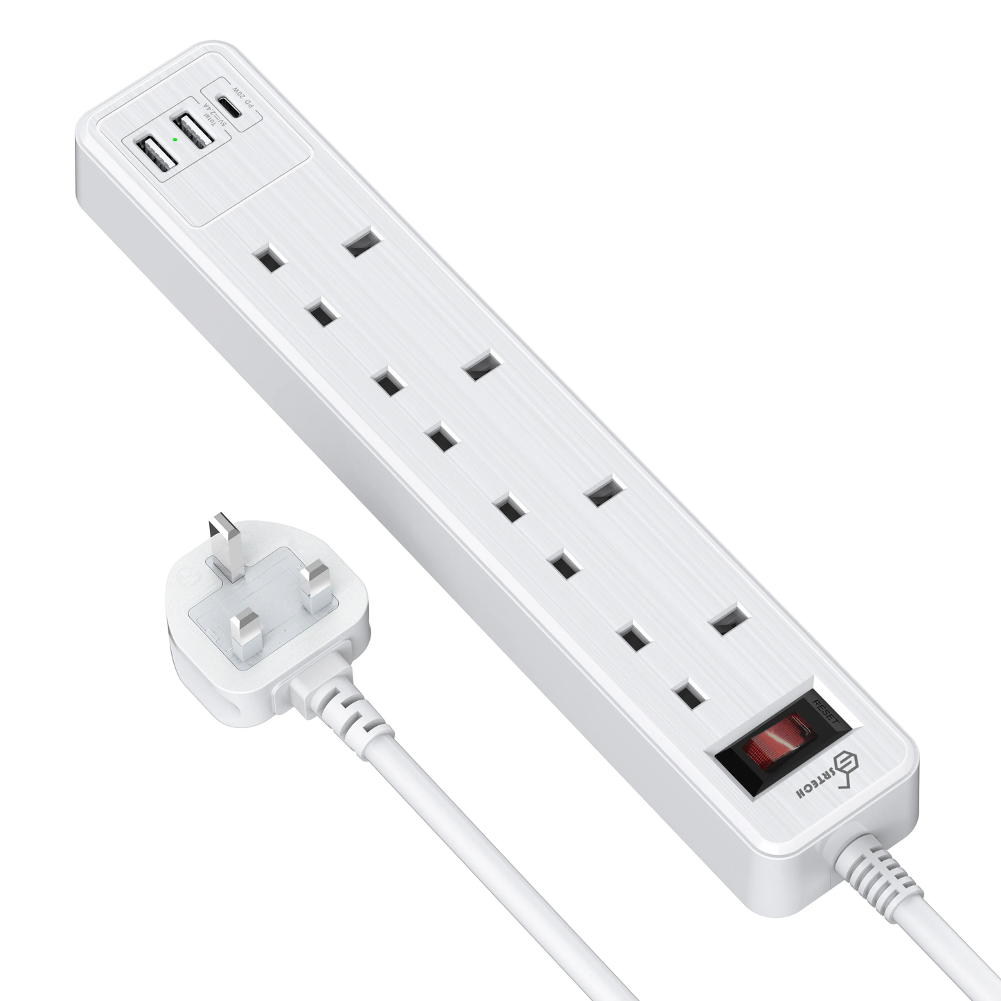 SRTECH 4-Outlet Strip with USB-C and USB-A