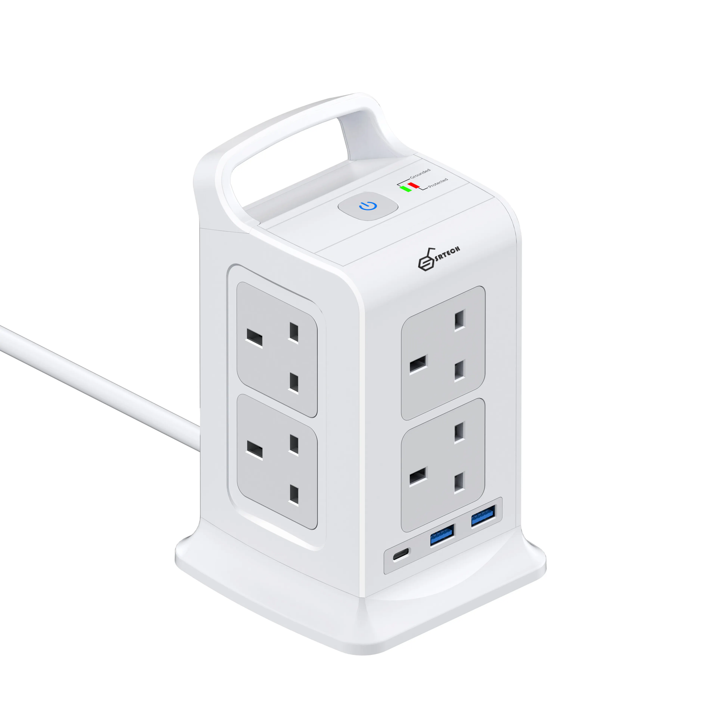 SRTECH 11-in-1 2M UK Tower Power Strip