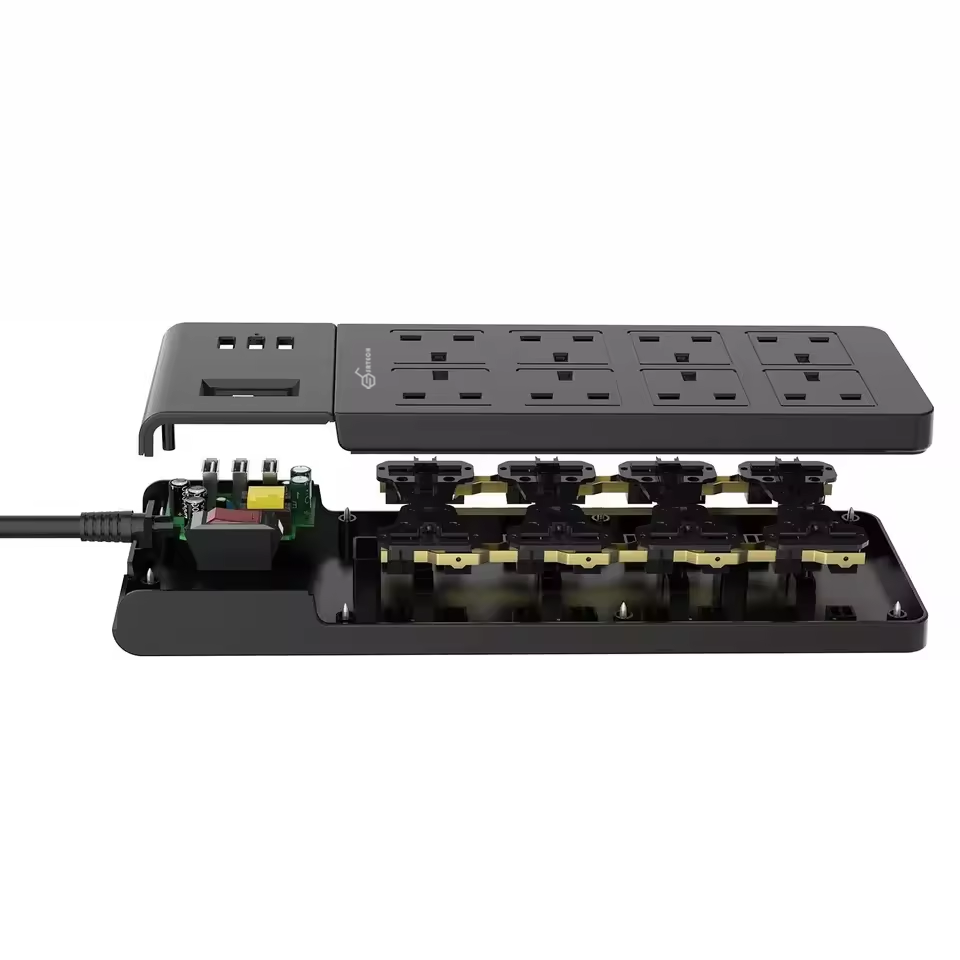 SRTECH 8-Outlet Strip with Smart USB Ports