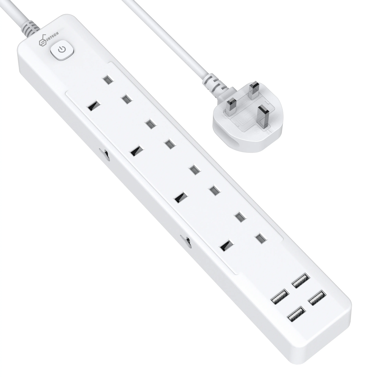 SRTECH 8-in-1 White Power Strip