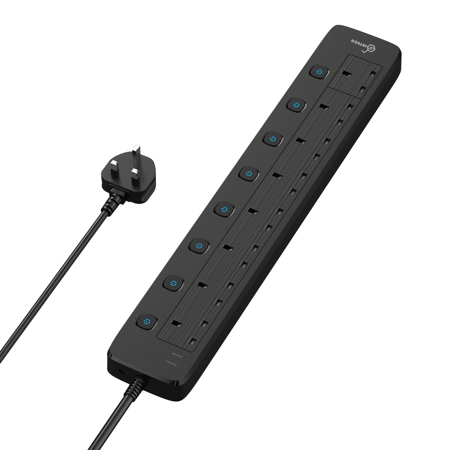 SRTECH 8-Outlet Fire-Retardant Power Strip