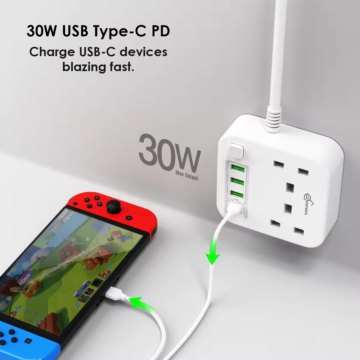 SRTECH 6-in-1 Portable Power Strip