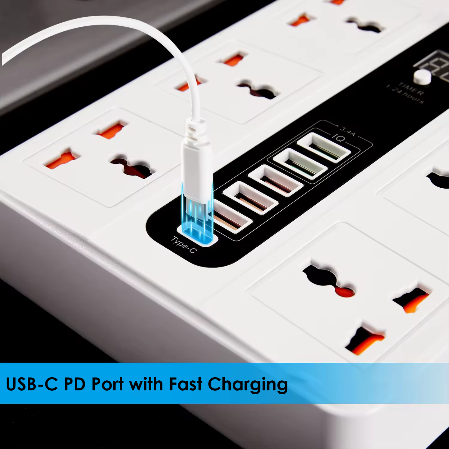 SRTECH 6-Outlet Universal Power Strip with USB-C