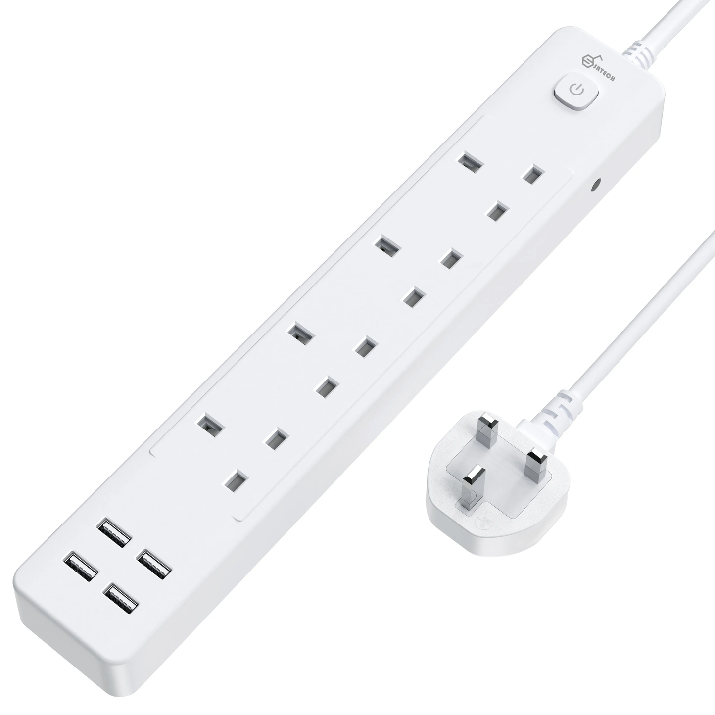 SRTECH 8-in-1 White Power Strip