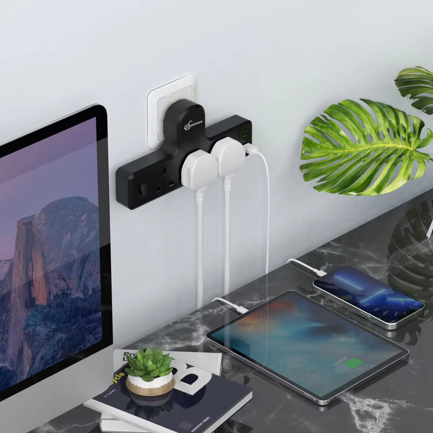 SRTECH 5-in-1 Multifunction UK Wall Socket