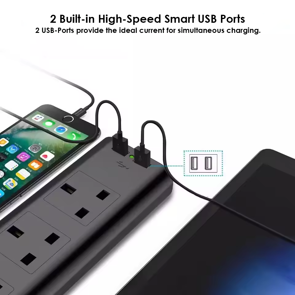 SRTECH 3-Outlet Curved Power Strip